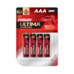 Eveready Ultima Alkaline AAA Battery, 400% Longer Lasting, Pack of 4