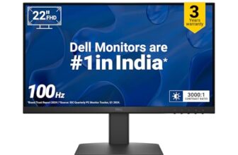 Dell SE2225HM 21.5″/54.6cm FHD, 100Hz Refresh, VA Panel, 5ms Response, Tilt Adjust, 3000:1 Contrast, 250 cd/m2, Ports: HDMI, DP 1.2, VGA, TÜV Rheinland 3-Star Eye Comfort, Ultra-Thin bezels Monitor