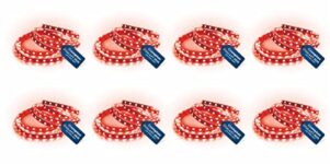 Crompton 5 Meter LED Strip Light | Red Color, 300 LEDs Flexible Roll | Decorative & Energy Saving Accent Lighting | Plastic Build | Without Driver | Pack of 8