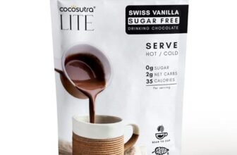 Cocosutra Sugar-Free Swiss Vanilla Drinking Chocolate (200g) | Hot or Cold | Keto & Vegan | 10 Cups