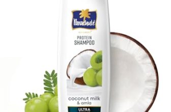 Parachute Advansed Protein Shampoo with Coconut Milk & Amla | Up to 48 hr Shine | Ultra Shine | Protein Lock Technology | Paraben free | For Men & Women | 340ml
