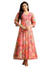 Libas Floral Floral Chiffon Fit and Flare Dresses