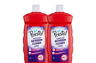 Amazon Brand – Presto! Bathroom Cleaner | Floral | 2 Litre | 1 L X 2 Packs | Suitable For Bathroom Floors, Slabs, Wall Tiles, Sinks, Basins, Stainless Steel Taps & Shower Heads