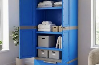 Nilkamal Freedom FMDR1BE Plastic Storage Wardrobe with 1 Bottom Drawer and Clothes Organizer |3-Year Warranty|Almirah for Home, Living Room, Bed Room|Adult & Kids|Deep Blue/Grey