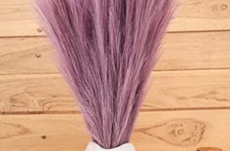 SATYAM KRAFT 3 Pcs Artificial Flowers Faux Pampas Grass Small Fake Flower Plant for Home Decor, Office, Bedroom,Living Room,Table Decoration, Dried Plants (Without Vase Pot) (Light Purple)