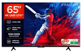 iFFALCON 164 cm (65 Inches) 4K UHD Smart LED Google TV | 144Hz VRR | 3GB RAM | Dolby Vision & Atmos | Game Master | 65U75