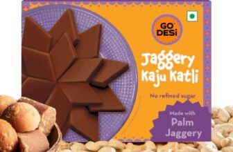 GO DESi Jaggery Kaju Katli – 100g | Made with 69% Cashews and Palm Jaggery | Gud Kaju Katli | Indian Sweets | Sweets Gift Pack