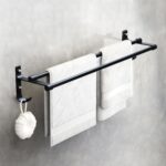 MIORAH Bathroom 24 Inch Aero Space Aluminum Towel Hanger for Wall – Towel Rod for Bathroom | Space-Saving Modern Towel Bar Rack