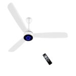 CADLEC Grevity 1200mm BLDC Ceiling Fan with Remote | 5-Star Energy Saving | Ultra High Speed | 7 LED Speed Indicators | Low Noise | Sleek Design | High Air Delivery | 5-Year Warranty | White