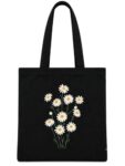 Tote Bag for women | Tote bag for college girls | Handbags Latest | Black Canvas Tote Bag with Floral Print