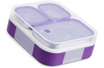 VAYA Tydbyt 3 Compartment Bento Lunch Box for Kids Girls, 650 ml, Purple