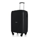 HRX Icon Cabin Size Haileys Black Polypropylene Hard Shell Suitcase – Premium Travel Trolley Bag with 4 Spinner Wheels, Number Lock & Water Resistant Body