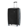 LAttitude By Provogue Core Medium Check-in Suitcase 65cm 24 inch Polypropylene Hard Trolley Bag, 8 Spinner Wheels, Recessed Number Lock, Lightweight Luggage for Men & Women Midnight Black/Arctic Blue