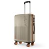 Safari Astra Neo 8 Wheels 66cm Medium Size Check-in Trolley Bag, Hard Case Polycarbonate, 360 Degree Wheeling Luggage for Men & Women, Travel Bag, Suitcase for Travel, Champagne