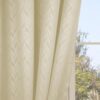 LINENWALAS 100% True Blackout Curtains 7 Feet Long – Set of 2 Panels, Herringbone Embossed Design Complete Light Block, Thermal Insulated & Noise Reducing Room Darkening Curtains (Beige)