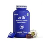 Arth 5mg Melatonin Gummies For Deep Sleep, Relaxation & Calmness -30 Sleep Gummies for Men & Women | L-Theanine, Chamomile & Passion Flower | Regulates Sleep Cycle | No Added Sugar | Cranberry Flavour