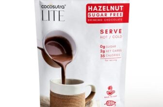 COCOSUTRA LITE – SUGAR FREE Drinking Chocolate Mix – Hazelnut | Zero Sugar, Low Carb, Low Calorie | Stevia & Erythritol based | Keto Friendly Hot Chocolate | Vegan | Enjoy hot or cold | 200 g