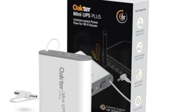 Oakter Mini UPS Plus WiFi Router Broadband Modem | Backup Up to 6 Hours 3×2000 mAh 22.2 Wh| WiFi UPS Power Backup During Power Cuts | UPS Broadband Modem | Current Surge & Deep Discharge Protection