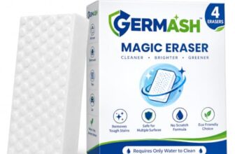 Germash Magic Eraser | Pack of 4 | No Scratch Multi-Surface Cleaning Sponge | Removes 100+ Tough Stains | Just Add Water | Walls, Kitchen, Bathroom, Shoes & Switch Boards