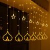 Desidiya® Deep Diya Curtain Lights Diwali Curtain Lights Warm White Indoor & Outdoor Lights for Home, 3 Meter Plug-in Lights with 108 LEDs, 6+6 Diya, Party, and Festive Decor- Corded Electric