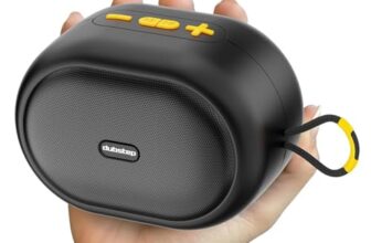 Dubstep Pop 1200 Portable Bluetooth Speaker | 12W Loud Sound, Deep Bass with XBASS, 16 Hrs Playtime, TWS Stereo Pairing, 52mm Driver, Splash-Resistant, Carry Strap (Black)