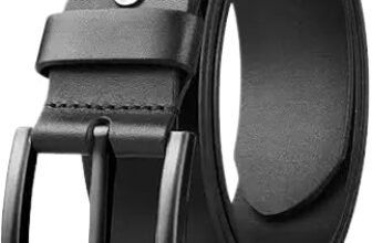 Premium Genuine Leather Belt for Men with Classic Pin Buckle, Adjustable Casual and Formal Waist Belt for Office, Business and Travel
