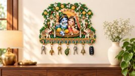 wallxpert Radha Krishna Wall Mounted Designer Key Holder with Hooks