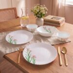 La Opala Novo Opalware Dinner Set, 10 Pcs for Family of 2, Pink Florets