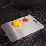 Clazkit Stainless Steel Chopping Board Vegetable,Fruit Cutting, Kneeding, Cake Prep, Heavy Duty Chopping-Board (Size 31.8CM X 21CM)