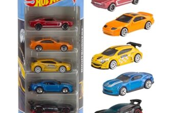 Hot Wheels 5-Car Pack of 1:64 Scale Vehicles, Gift For Collectors & Kids Ages 3 Yrs & Up-Color & Design May Vary, Multi color