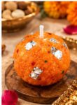 Laddoo Shape Decorative Candle, Indian Mithai Inspired laddoo Diya for Diwali, Pooja & Festive Home Décor, Traditional Sweet Design Candle for Gifting, Table Decoration & Celebrations (Pack of 4)