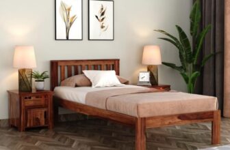 Ferrovilla Orus Double Size Sheesham Wood Bed for Bedroom (48×78) with 2 Years Warranty | Office Furniture | Living Room Cot | Wooden Bed | Daybed |Traditional Beds | Bedroom Furniture |