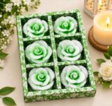 Flower Shaped Decorative Candles Set of 6, Rose Design Candles for Home Décor, Table Centerpiece, Diwali, Pooja, Birthday, Anniversary, Festive Decoration & Gifting/Color May Varies