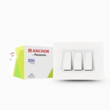 Anchor by Panasonic Roma Classic 1 Module Deko White Single Mounting Plate for Switch Board (White, 21317WH-20)