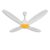 USHA Bloom Lily Nova 4-Blade BLDC Ceiling Fan |100% Copper Motor |Bi-Directiona|RF Remote |Sleep, Boost & Timer Mode |Whisper-Quiet |Dust-Resistant |3Y Motor & 2Y PCB Warranty | White & Saffron Yellow