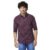 Spykar Men Wine Red Cotton Regular Slim Fit Full Sleeve Casual Striped Shirt