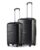 SNITCH Loop 2Pc Set Black Polypropylene Hard Travel Suitcase – Trolley Bag Set of 2 & Luggage with 4 Wheels, Secure Lock & Free Shoe Bag