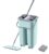 STELLIX Moppers for Cleaning Floor| Mop Bucket for Home & Kitchen| Flat Mop with Telescopic Mopping Stick| Floor Cleaners Pocha Mop for Wet & Dry Cleaning Supplies with 2 Microfiber Pad| Small Green