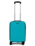 Teakwood Andaman Textured Zigzag Stripline Unisex Check-in Hardside Cabin Trolley Bag with Secure Number Lock System 360 Degree Rotating 8 Wheels (56 CM, Aqua Green)