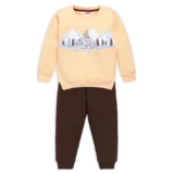 LuvLap Baby Girls Full Sleeve Sweatshirt & Pyjama Set Pack Of 1, Cotton Rich Fleece, Mango, M (3 to 6 Months)
