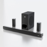 Govo Gosurround 945 Pro Home Theatre Soundbar, 260W, 5.1 Channel, with Subwoofer and Satellite Speakers, Bluetooth 5.3, HDMI ARC, AUX, USB (Platinum Black)