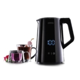 Usha ICHEF Programmable Kettle 2000 Watt| 1.5L | Digital LED Display & Touch control | Double wall for protection from hot exterior| 4 Pre-set modes| Safety with auto cut off | 2 Years Warranty(Black)