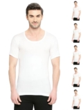 VIP Bonus Premium RNS Mens 100% Cotton Round Neck with Half Sleeve White Vest, 85 Size, Pack of 6