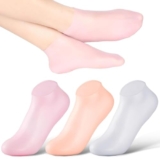 Silicone Gel Spa Socks for Women & Men – Moisturizing Heel Socks for Dry, Cracked Feet with Natural Oils & Vitamin E – Reusable Foot Care Socks for Heel Repair & Hydration – 1 Pair, Multicolor (Socks)