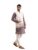 SOJANYA Men’s Silk Blend Wine Kurta & White Pyjama With Daman Embroidered Pink Nehru Jacket