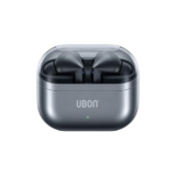 UBON J-37 Air Tiger Pro Wireless Earbuds – Up to 45H Playtime | Bluetooth v5.4 TWS Earbuds with HD Sound, Type-C Fast Charging, Voice Assistant Support & Lightweight Comfort – Silver