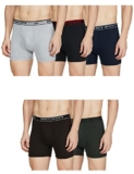 Dixcy Scott Originals Men’s Long Cross Trunk Comfort Fit Solid Innerwear Outer Elastic with Spandex(Black Grey Mel Olive Deep Blue Coffee Brow – Pack of 5 )-95