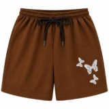 Women’s Butterfly Print Cotton Choclate Colour Shorts Pack -1