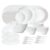 Larah by Borosil Plain White Silk Series Opalware Dinner Set | 47 Pieces for Family of 8 | Microwave & Dishwasher Safe | Bone-Ash Free | Crockery Set for Dining & Gifting | Plates & Bowls | Snow