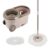 Amazon Brand – Presto! Clean Plastic Spin Mop | Durable Plastic Build with 2 Microfiber Refills | Big Wheels & Drag Handle | 360° Spin Mop with Telescopic Handle | Chestnut